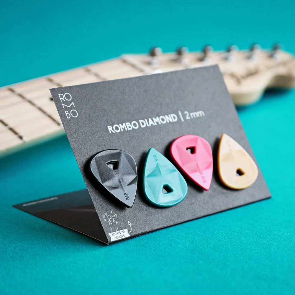 Rombo Picks Diamond Mixed Colors Set (4 Guitar Picks) 2.0mm