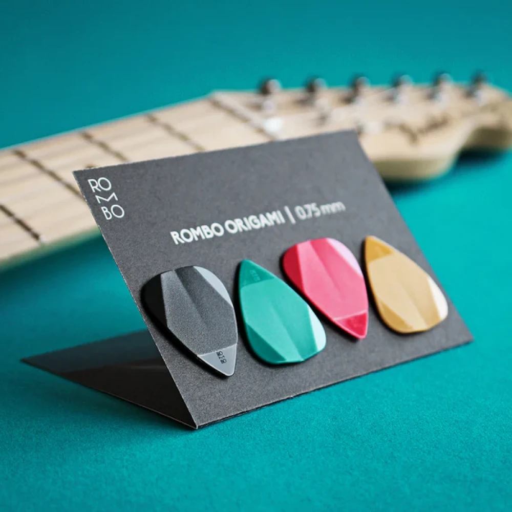 Rombo Picks Origami Mixed Colors Set (4 Guitar Picks) .75mm