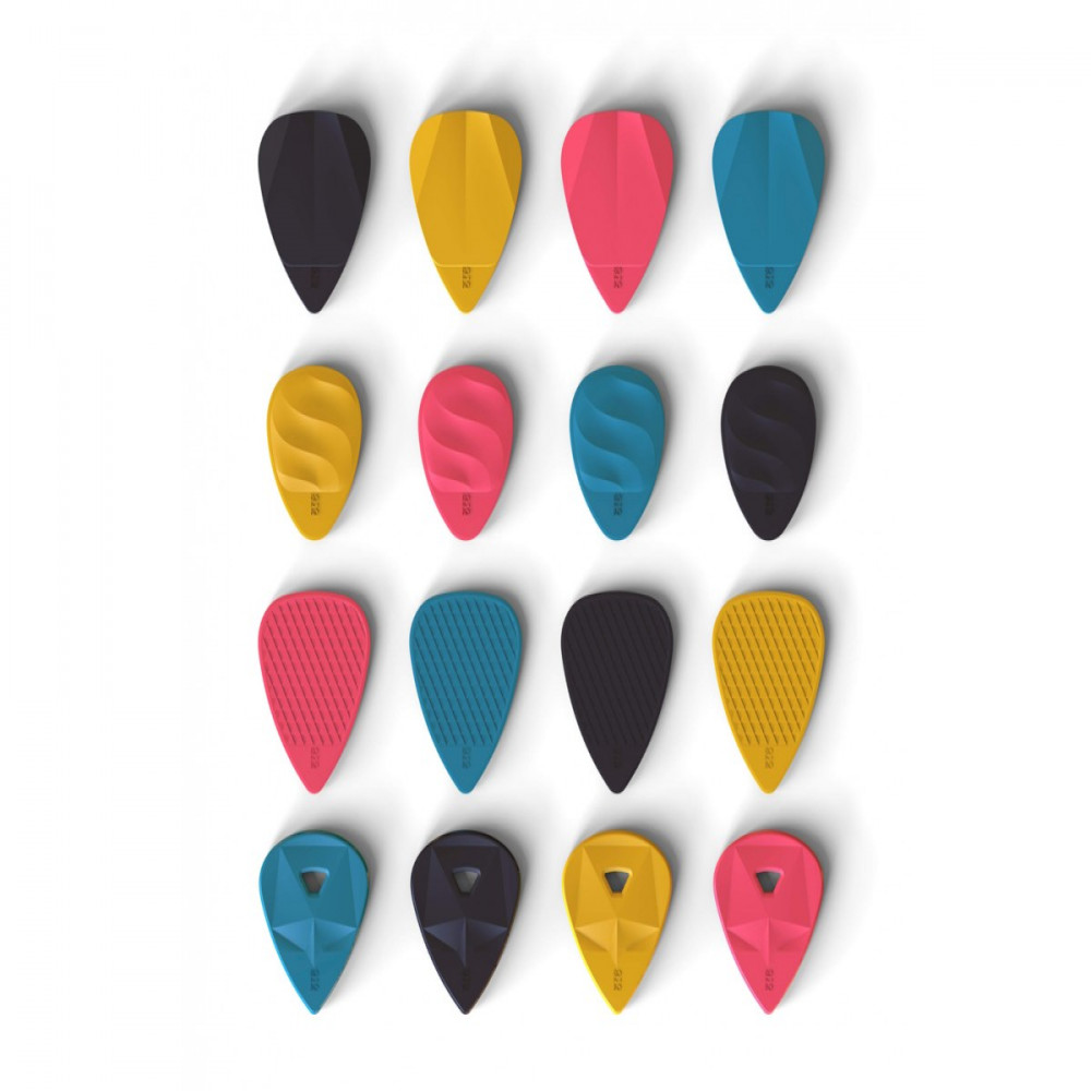 Rombo Picks Waves Mixed Colors Set (4 Guitar Picks) 1.25mm