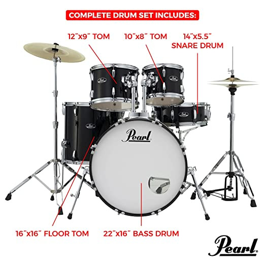 PEARL DRUM KIT ROADSHOW JET BLACK-RS525SC