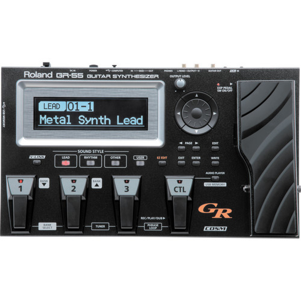 Roland GR-55GK-BK Guitar Synthesizer with GK-3 Black Pickup
