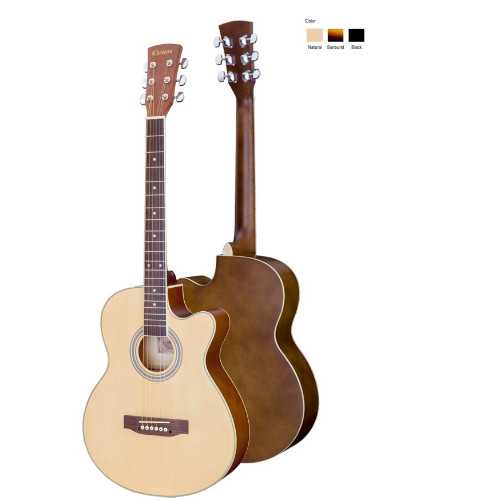 Chateau F110C 39 Inches Linden Natural with Glossy Finish Acoustic Guitar