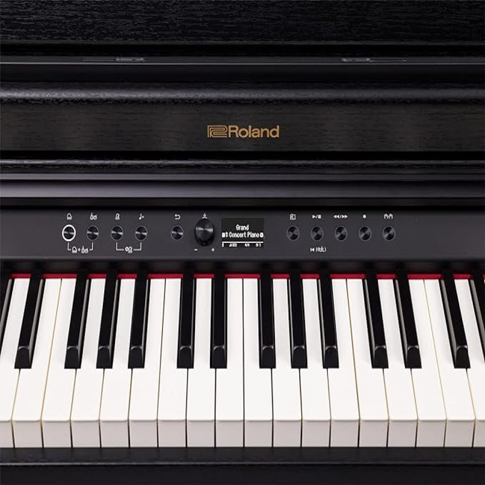 Roland RP701-CB 88-Keys PHA-4 Standard Keyboard with Escapement and Ivory Black Digital Piano