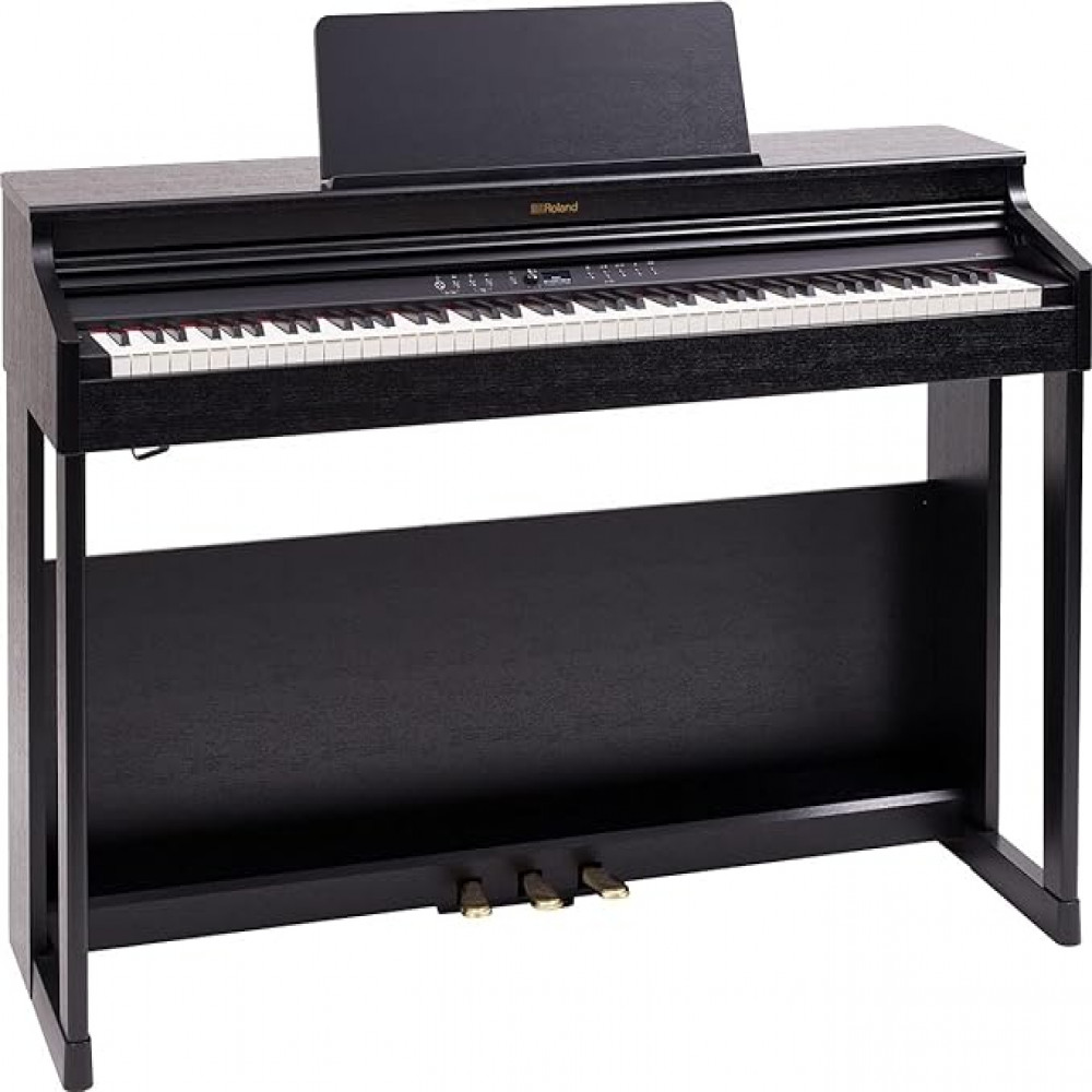 Roland RP701-CB 88-Keys PHA-4 Standard Keyboard with Escapement and Ivory Black Digital Piano
