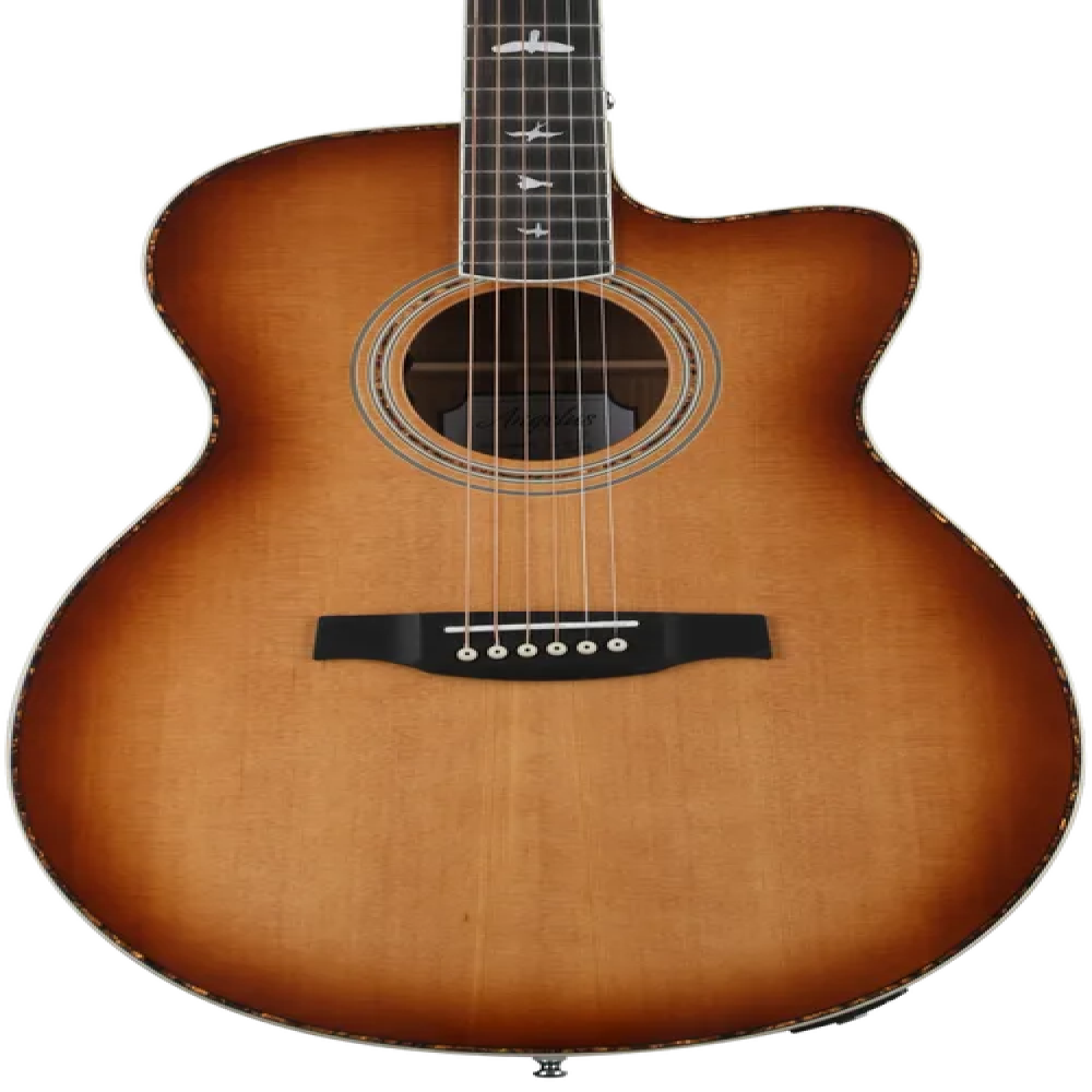 PRS SE AE40ETS Angeles Cutaway with Electronics and Case Tobacco Sunburst Acoustic Guitar