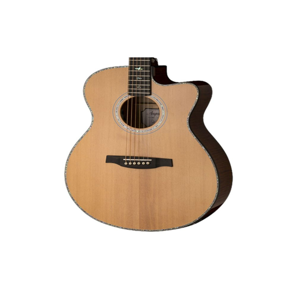 PRS SE AE50EBG Angeles Cutaway with Electronics and Case Natural Top and Black Gold Burst Back Acoustic Guitar