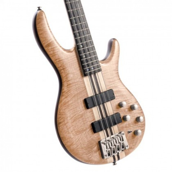 Cort A5 Plus FMMH OPN Artisan Series 5 String Open Pore Natural Electric Bass Guitar
