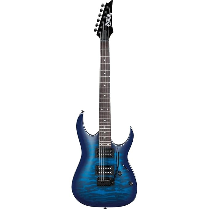 Ibanez GRX70QA-TBB RG Gio Series 6-String Transparent Blue Burst Electric Guitar