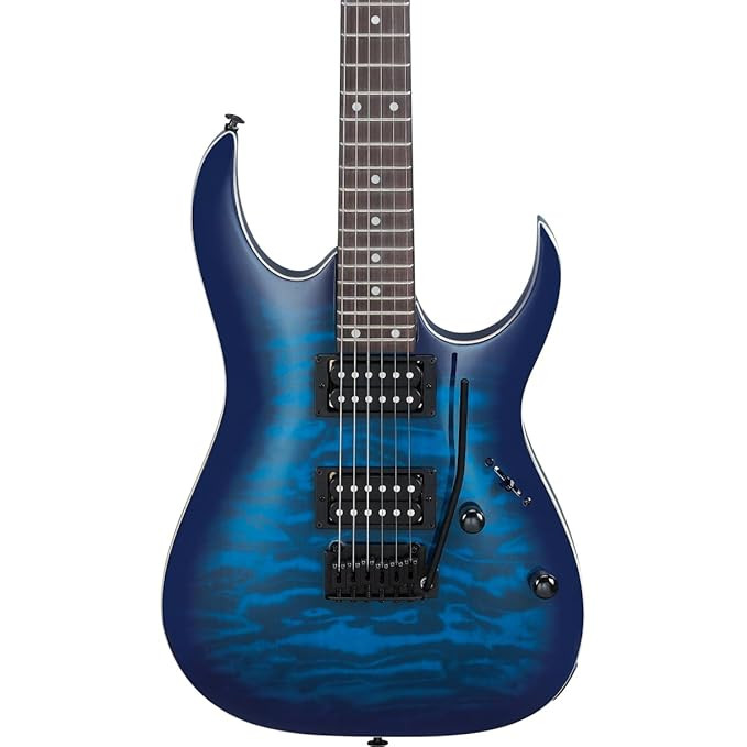 Ibanez GRX70QA-TBB RG Gio Series 6-String Transparent Blue Burst Electric Guitar