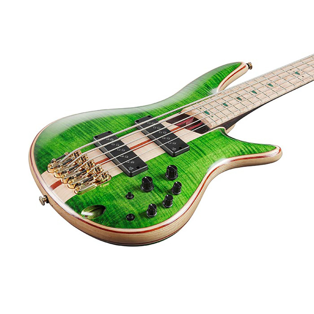 Ibanez SR5FMDX-EGL Premium Series 5 String Emerald Green Low Gloss with Gig Bag Bass Guitar