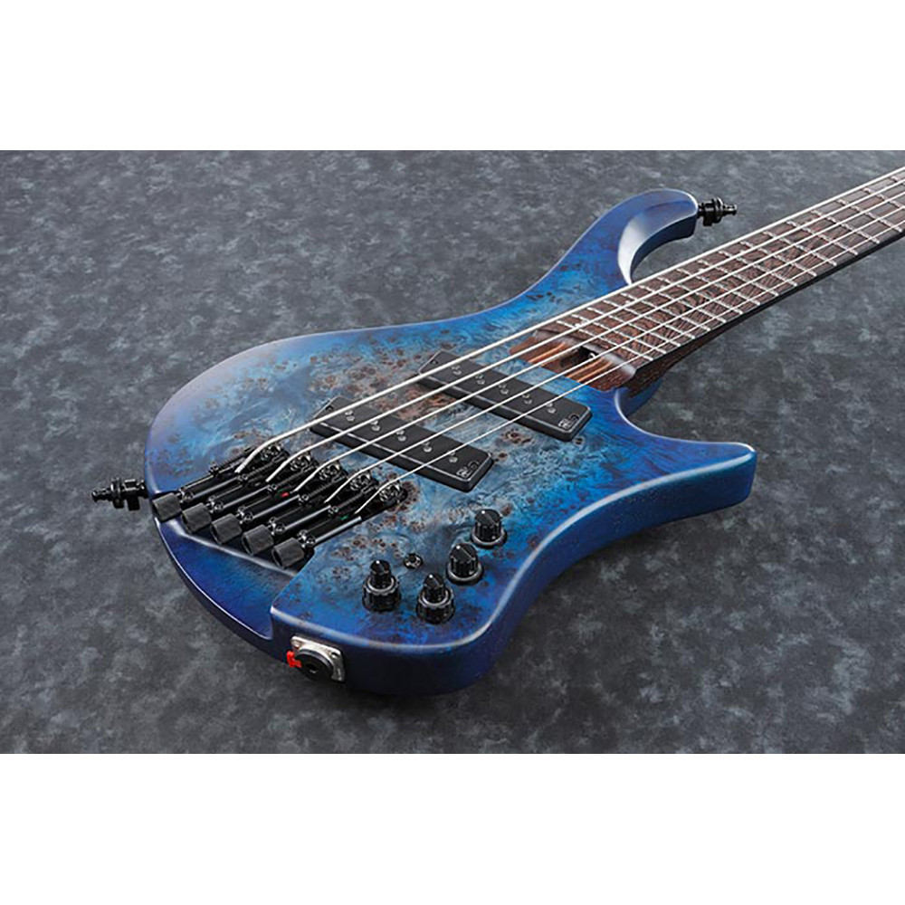 Ibanez EHB1505MS-PLF Headless 5 Strings in Pacific Blue Burst Flat with Gig Bag Bass Guitar