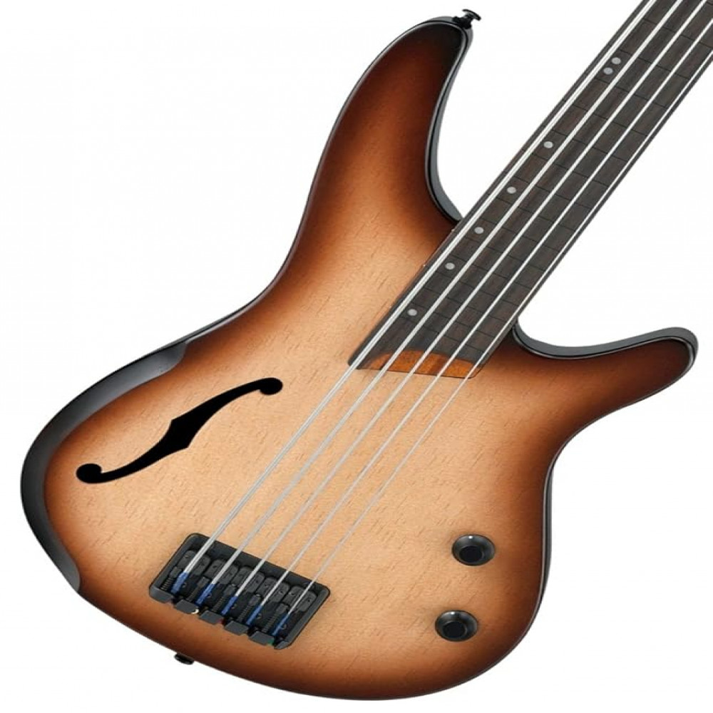 Ibanez SRH505F-NNF 5 String Natural Browned Burst Flat Bass Guitar
