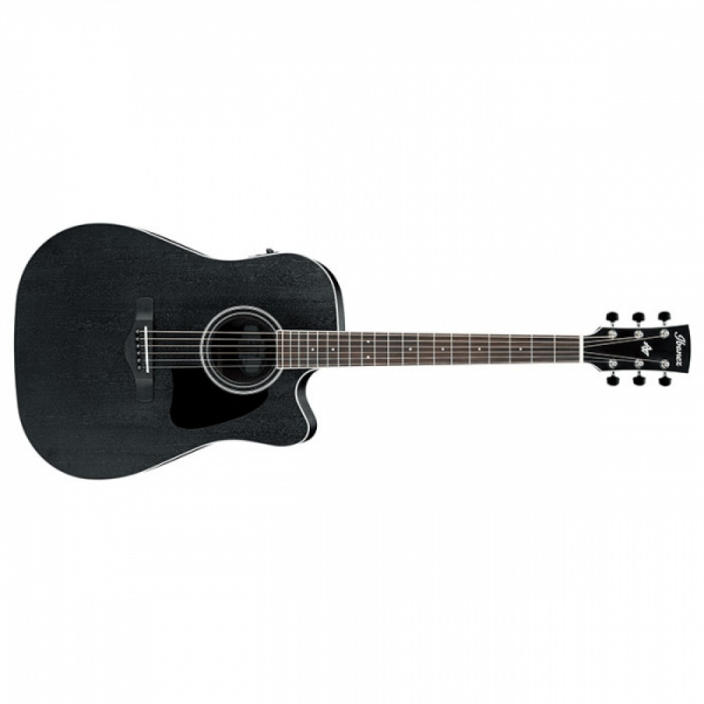 Ibanez AW84CE-WK Weathered Black Open Pore Acoustic Guitar