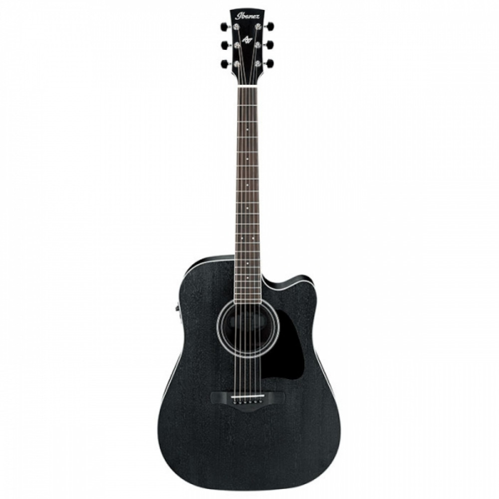 Ibanez AW84CE-WK Weathered Black Open Pore Acoustic Guitar