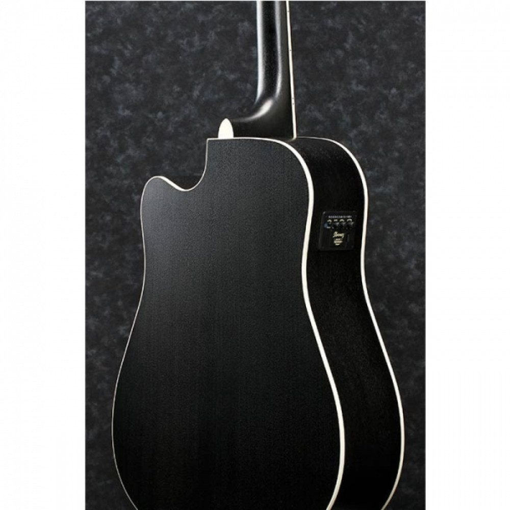 Ibanez AW84CE-WK Weathered Black Open Pore Acoustic Guitar