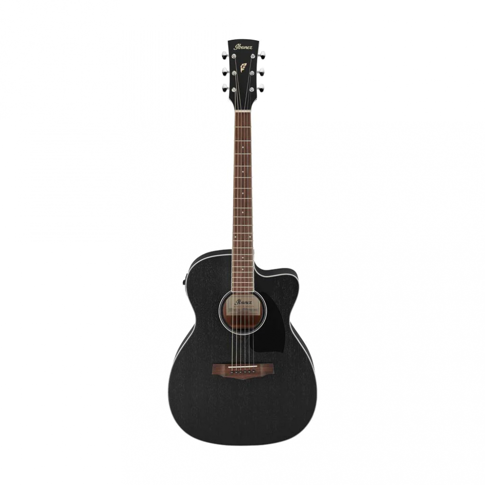Ibanez PC14MHCE-WK PF Series Cutaway Grand Concert body Weathered Black Open Pore Semi Acoustic Guitar