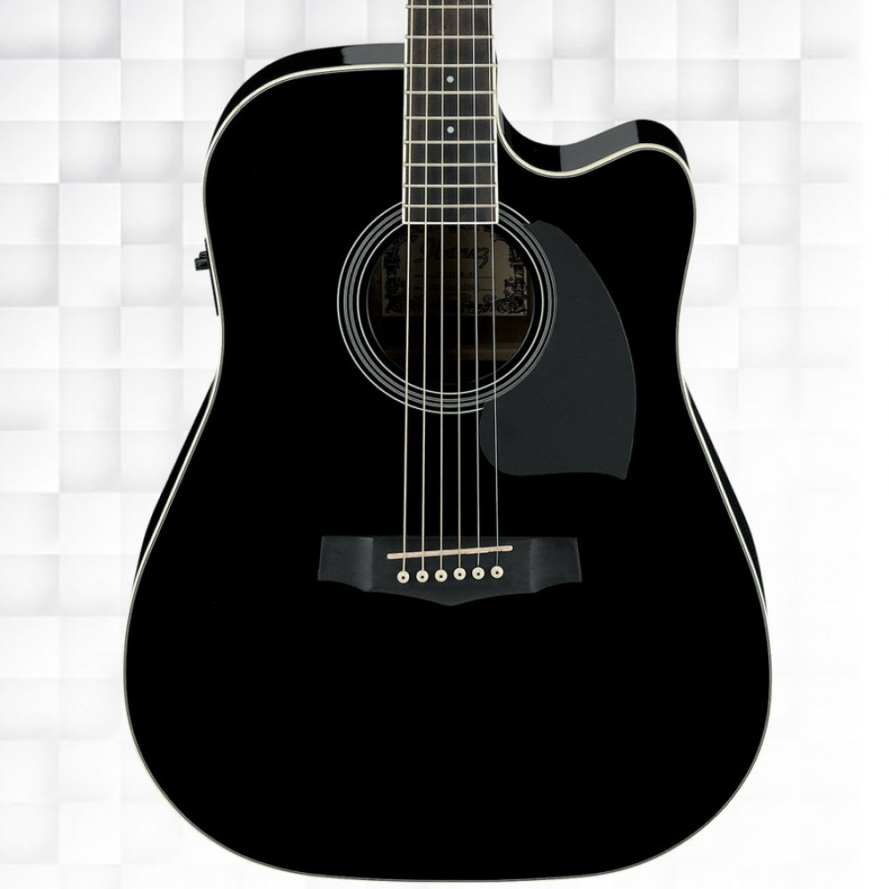 Ibanez PF15ECE-BK Cutaway Dreadnought body Black High Gloss Semi Acoustic Guitar