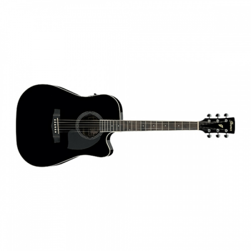 Ibanez PF15ECE-BK Cutaway Dreadnought body Black High Gloss Semi Acoustic Guitar