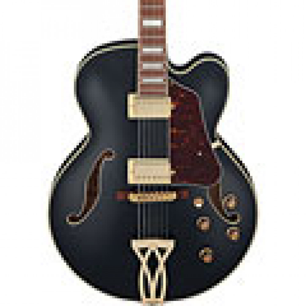 Ibanez AF75G-BKF Hollowbody AF Series Artcore Expressionist Expressionist Black Flat Electric Guitar