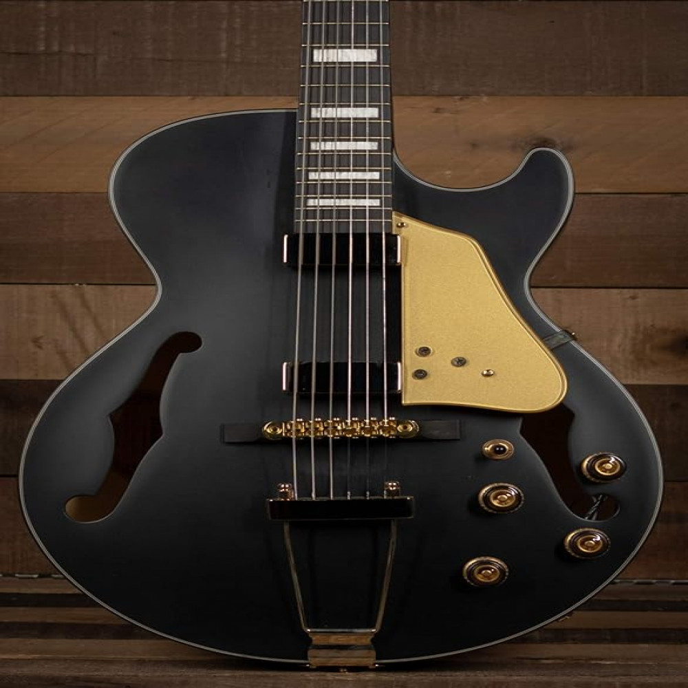 Ibanez AG85-BKF Hollowbody AG Artcore Expressionist Black Flat Electric Guitar