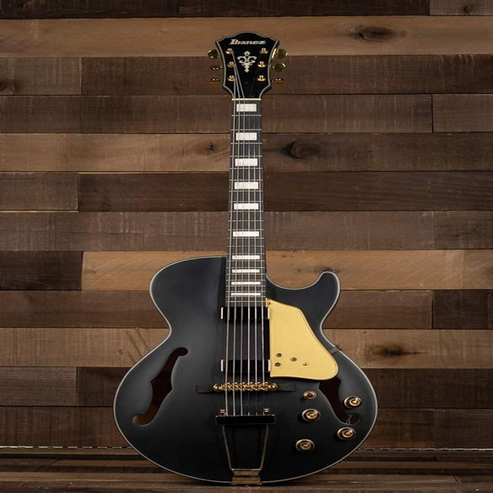 Ibanez AG85-BKF Hollowbody AG Artcore Expressionist Black Flat Electric Guitar