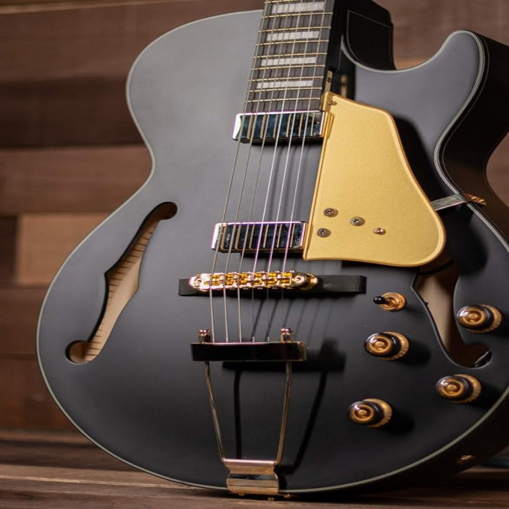 Ibanez AG85-BKF Hollowbody AG Artcore Expressionist Black Flat Electric Guitar