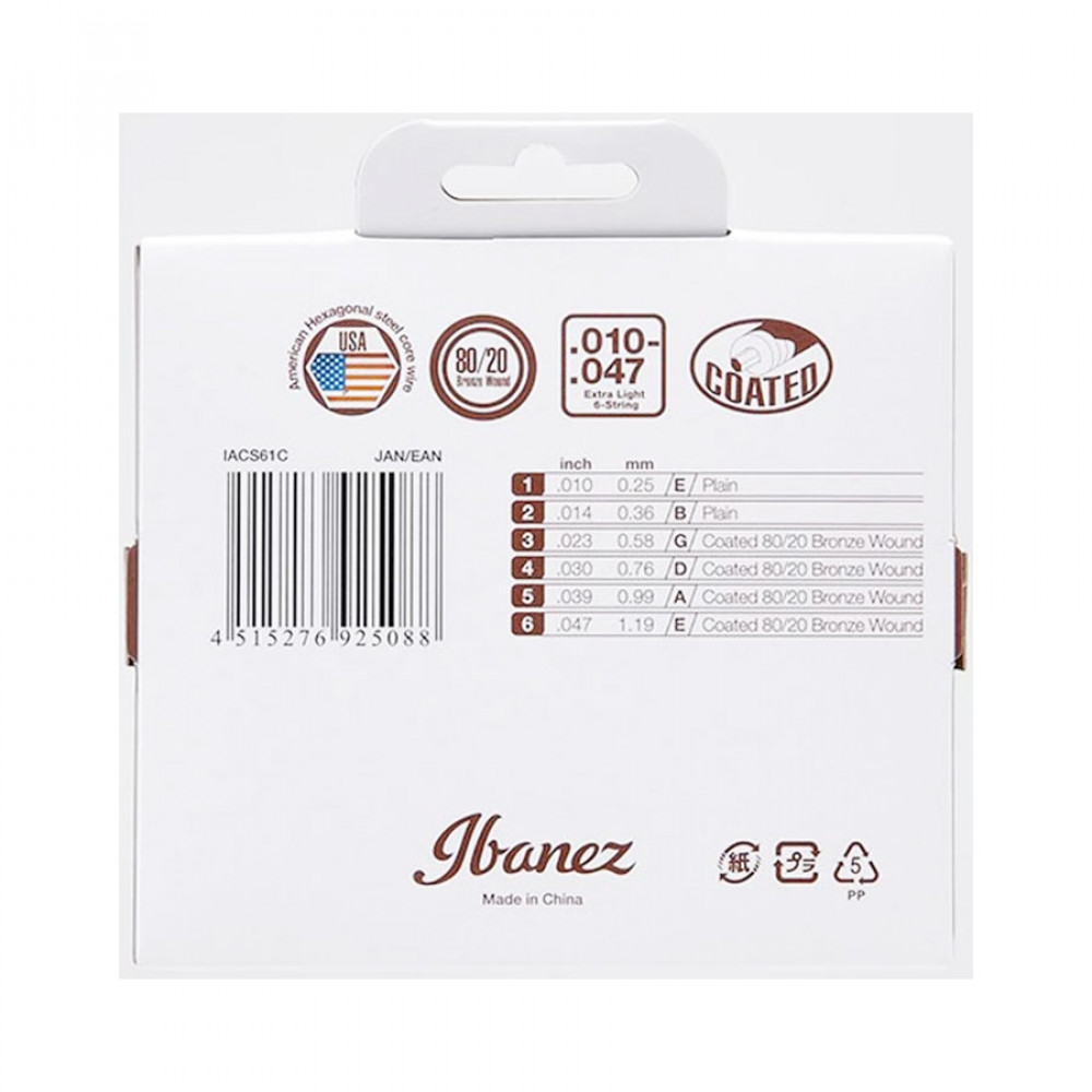 Ibanez IACS61C Acoustic Guitar Strings 80/20 Bronze .010-.047