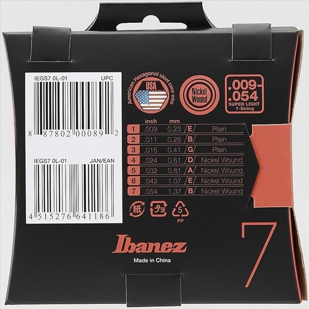 Ibanez IEGS7 Electric Guitar 7-String Set 9-54