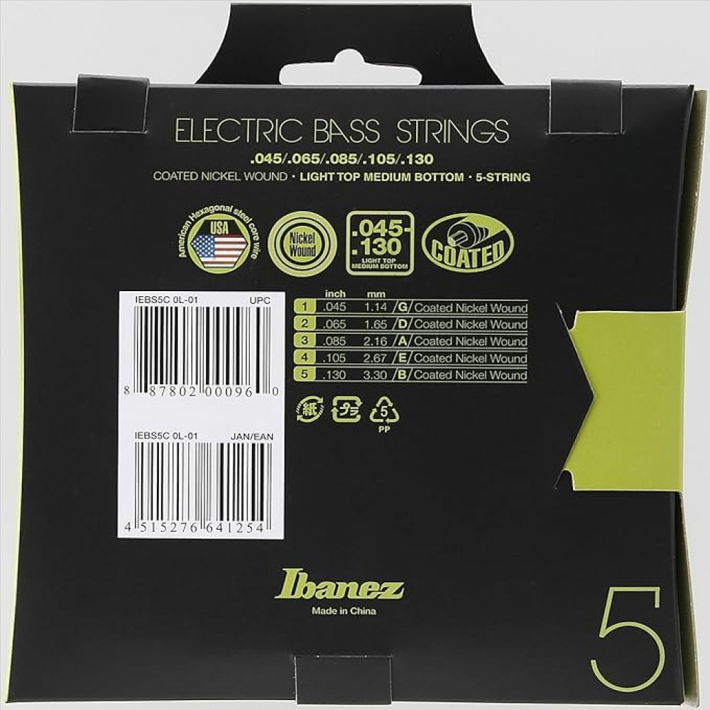 Ibanez IEBS5C 5 String Bass Guitar Strings