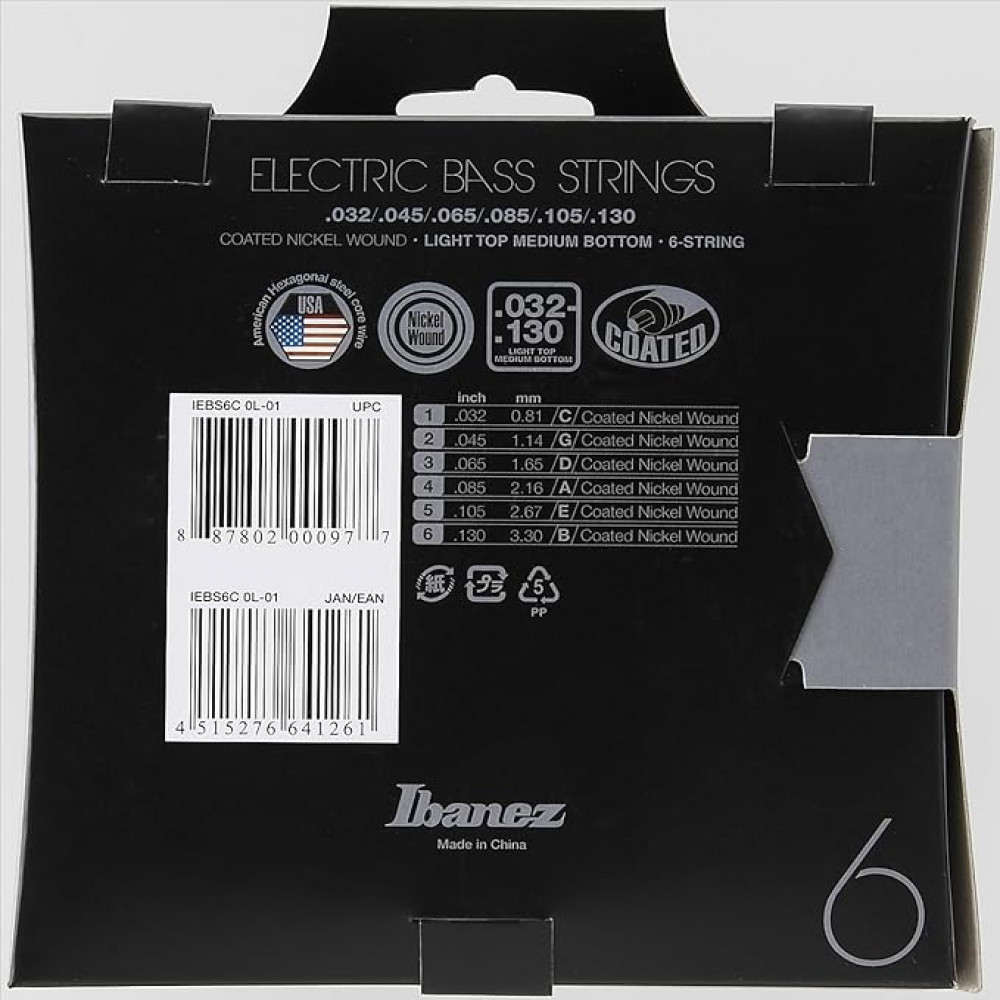 Ibanez IEBS6C Bass Guitar Strings