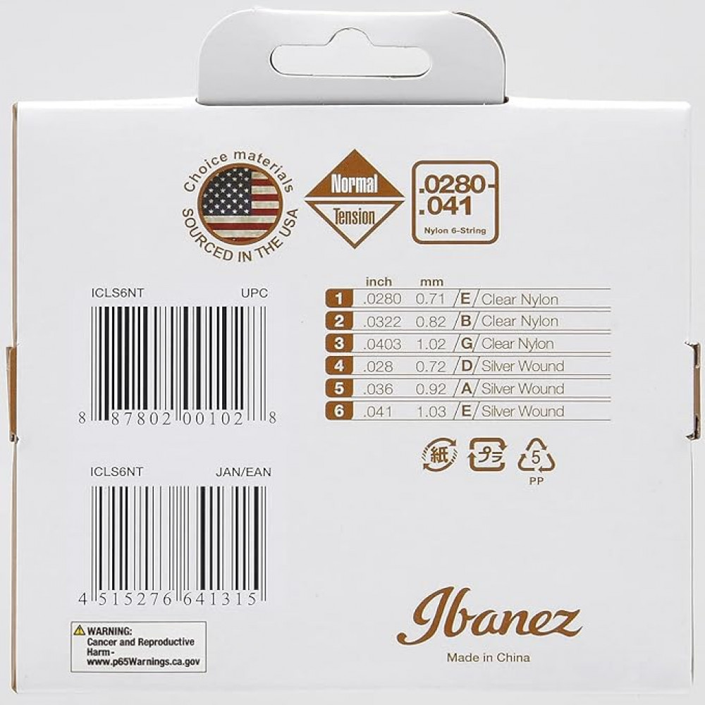 Ibanez ICLS6NT Classical Guitar Strings Normal Tension