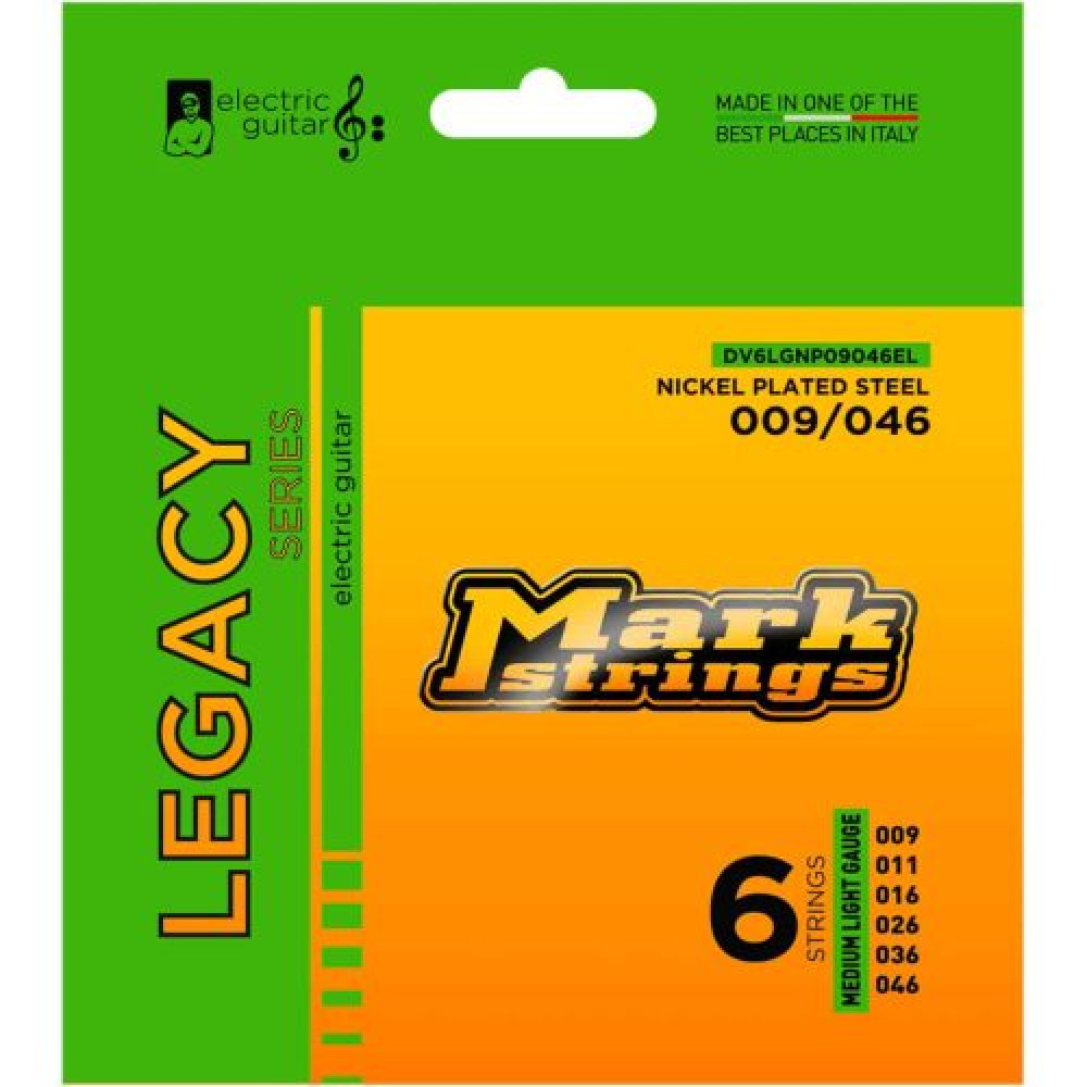 DV Mark DV6LGNP09046EL Legacy Series Nickel Plated Steel Medium Light Gauge Electric Guitar Strings
