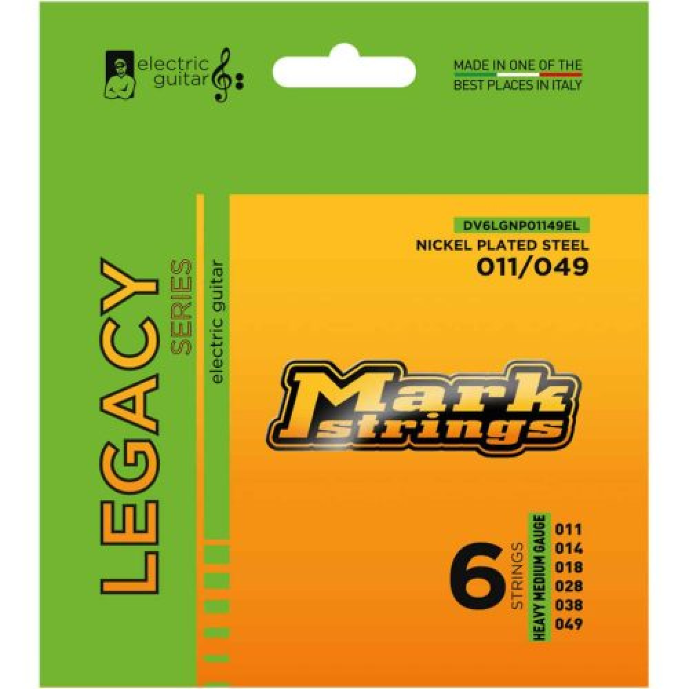 DV Mark DV6LGNP01149EL Legacy Series Nickel Plated Steel Heavy Medium Gauge Electric Guitar Strings