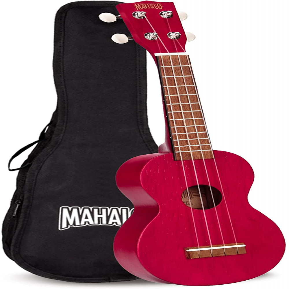 Mahalo MR1TRD Rainbow Series Transparent Red Soprano Ukulele with Bag