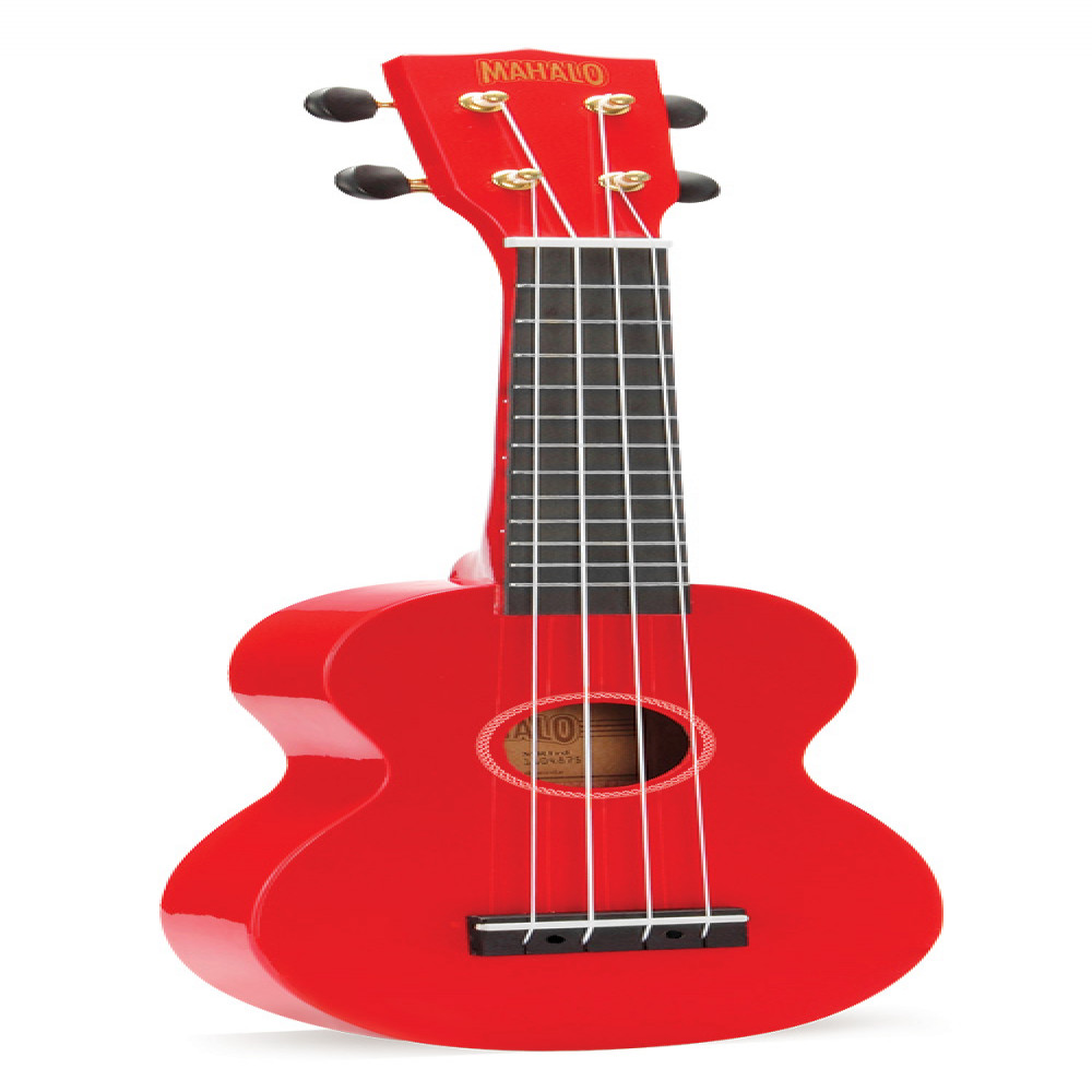 Mahalo MR1RDK Rainbow Series Red Soprano Ukulele Pack with Bag