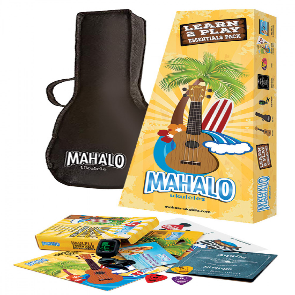 Mahalo MR1RDK Rainbow Series Red Soprano Ukulele Pack with Bag