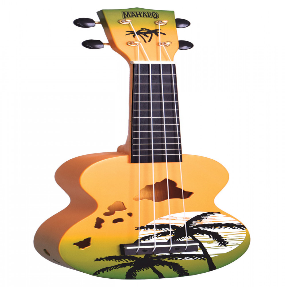 Mahalo MD1HAGNB Designer Series Hawaii Green Burst Soprano Ukulele with Bag