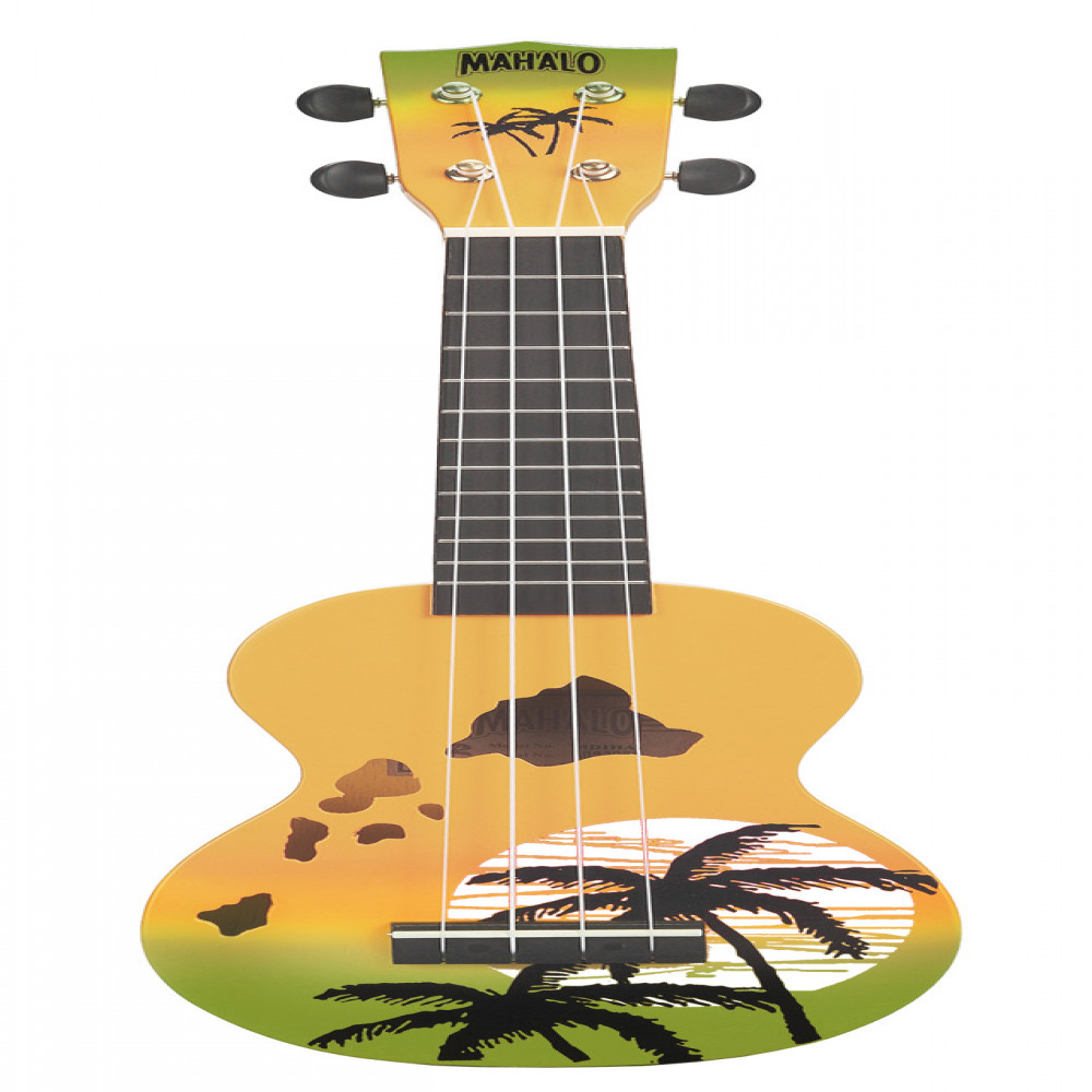 Mahalo MD1HAGNB Designer Series Hawaii Green Burst Soprano Ukulele with Bag