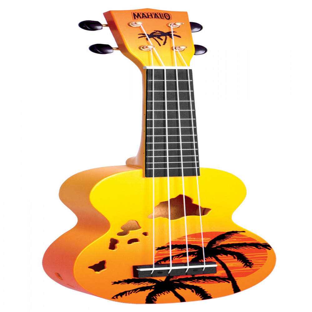 Mahalo MD1HAORB Designer Series Hawaii Orange Burst Soprano Ukulele with Bag