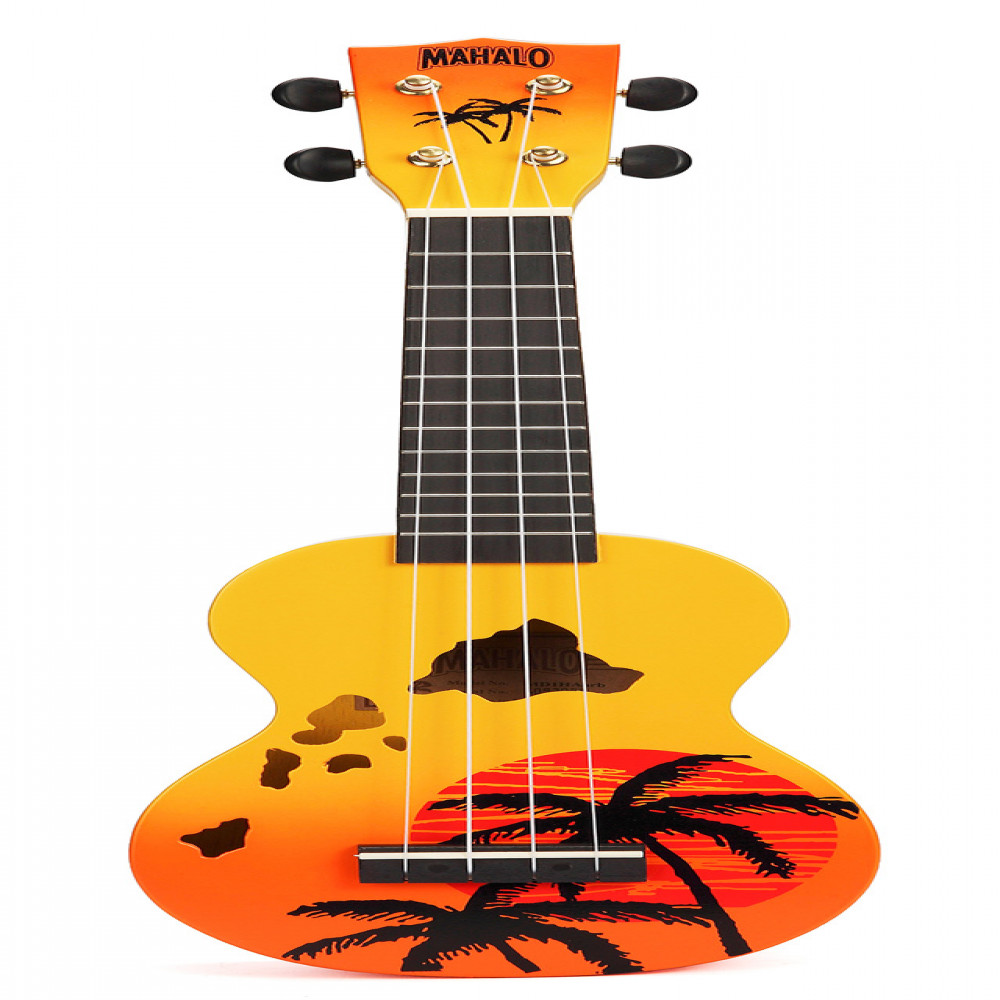 Mahalo MD1HAORB Designer Series Hawaii Orange Burst Soprano Ukulele with Bag