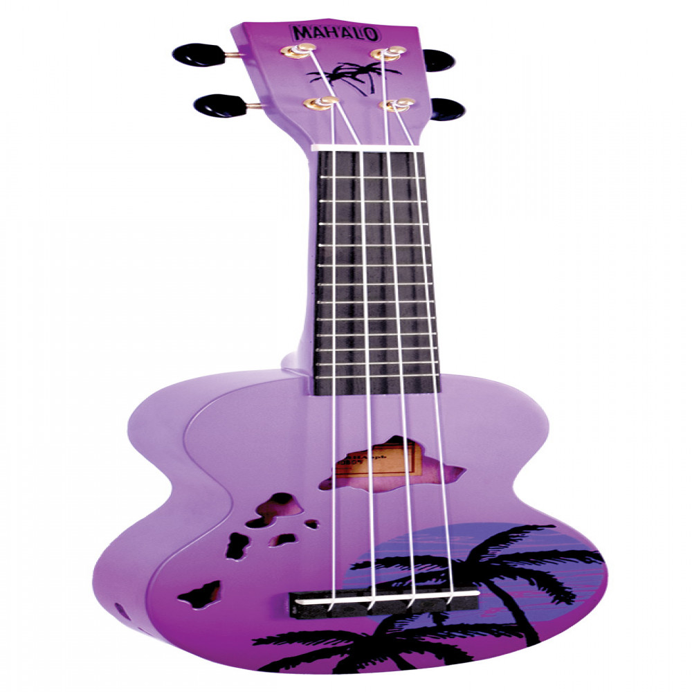 Mahalo MD1HAPPB Designer Series Hawaii Purple Burst Soprano Ukulele with Bag