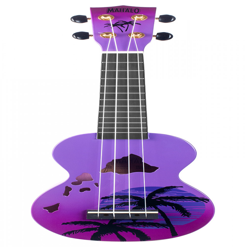 Mahalo MD1HAPPB Designer Series Hawaii Purple Burst Soprano Ukulele with Bag