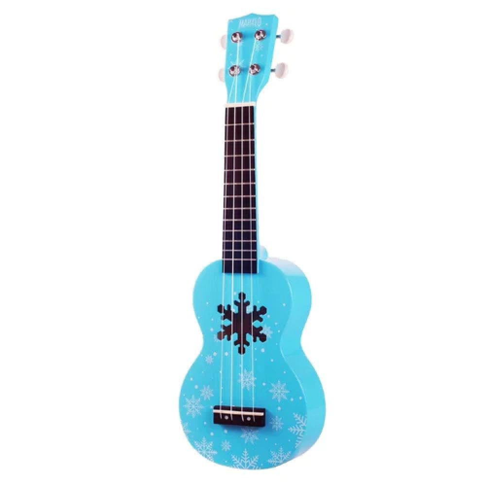 Mahalo MD1SNBU Designer Series Snow Glacier Blue Soprano Ukulele with Bag
