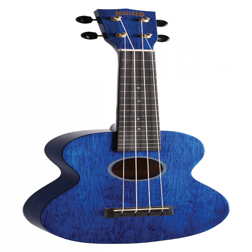 Mahalo MH2TBU Hano Series Trans Blue Concert Ukulele With Bag