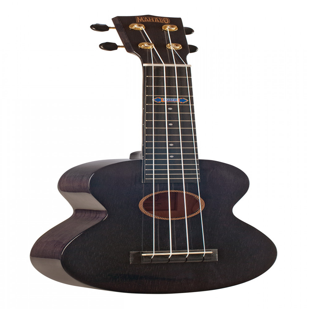 Mahalo MH2WTBK Hano Series Wide Neck Trans Black Concert Ukulele With Bag