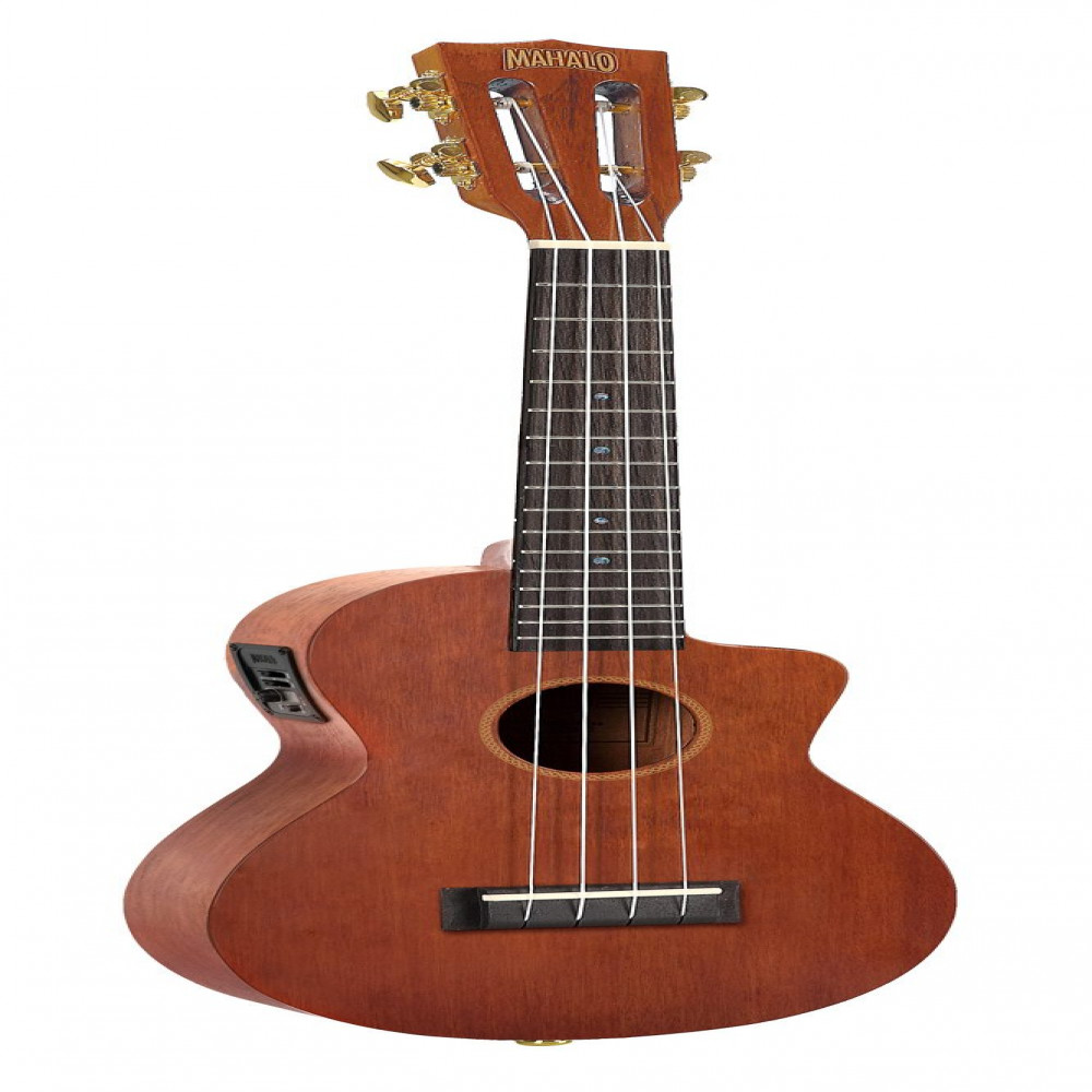 Mahalo MJ2CETBR Java Series Cutaway Trans Brown Concert Ukulele With Bag