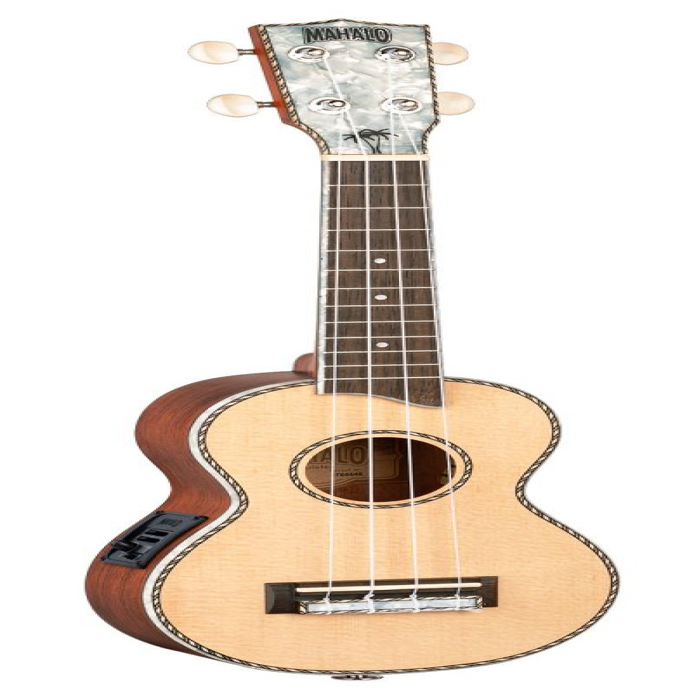 Mahalo MP1E Pearl Series Natural Soprano Ukulele with Electronics & Bag