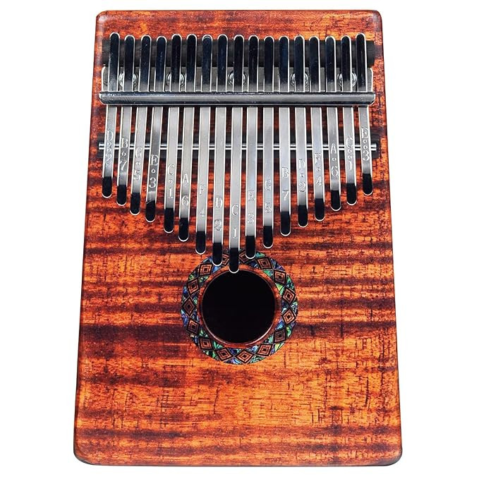 Mahalo MKA17KA Photo Flame Koa Kalimba with Bag & Tuning Hammer