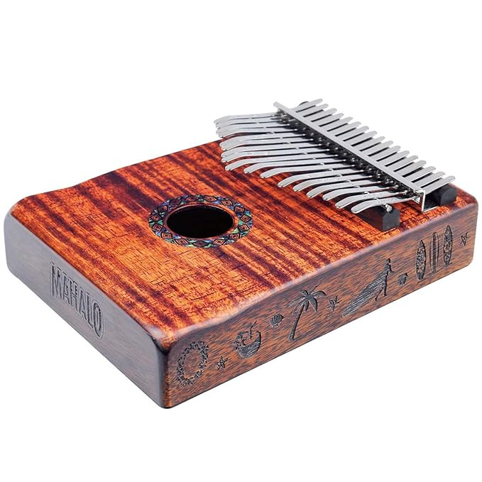 Mahalo MKA17KA Photo Flame Koa Kalimba with Bag & Tuning Hammer