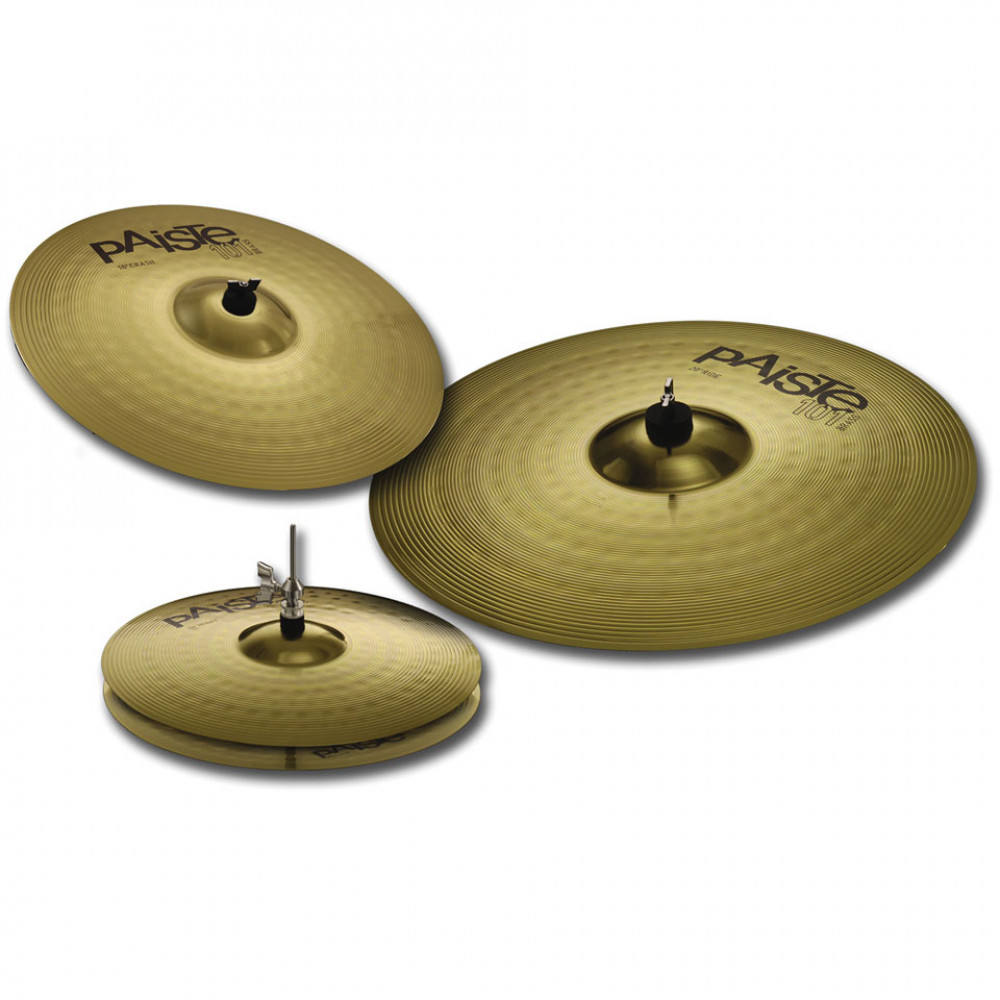 Paiste 000014USET 101 Brass Universal Cymbal Set with 14" Hi-Hats, 16" Crash Ride & 20" Ride